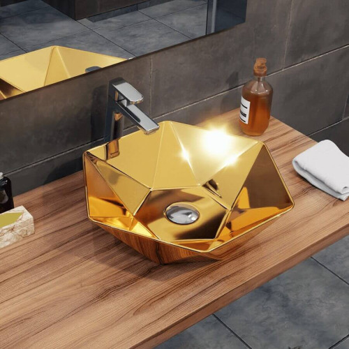 Umywalka nablatowa ceramiczna - gold - DIAMENT 48 cm