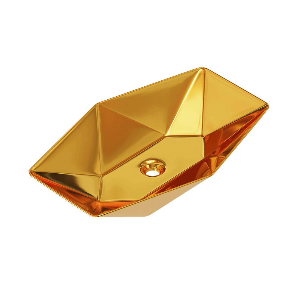Umywalka nablatowa ceramiczna - gold - DIAMENT 57 x 37 cm