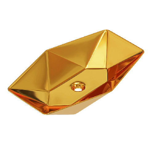 Umywalka nablatowa ceramiczna - gold - DIAMENT 57 x 37 cm
