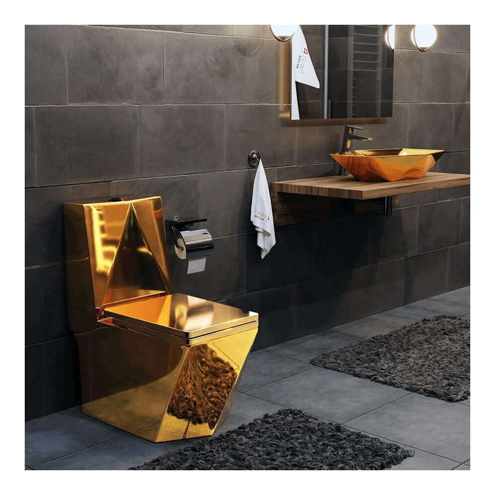 Umywalka nablatowa ceramiczna - gold - DIAMENT 57 x 37 cm