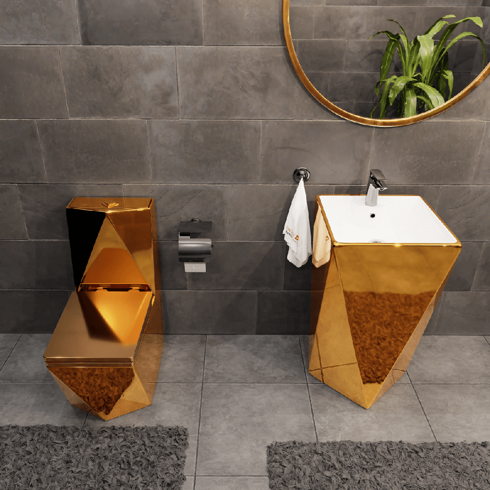 Umywalka wolnostojąca ceramiczna DIAMENT GOLD - SWISS MEYER