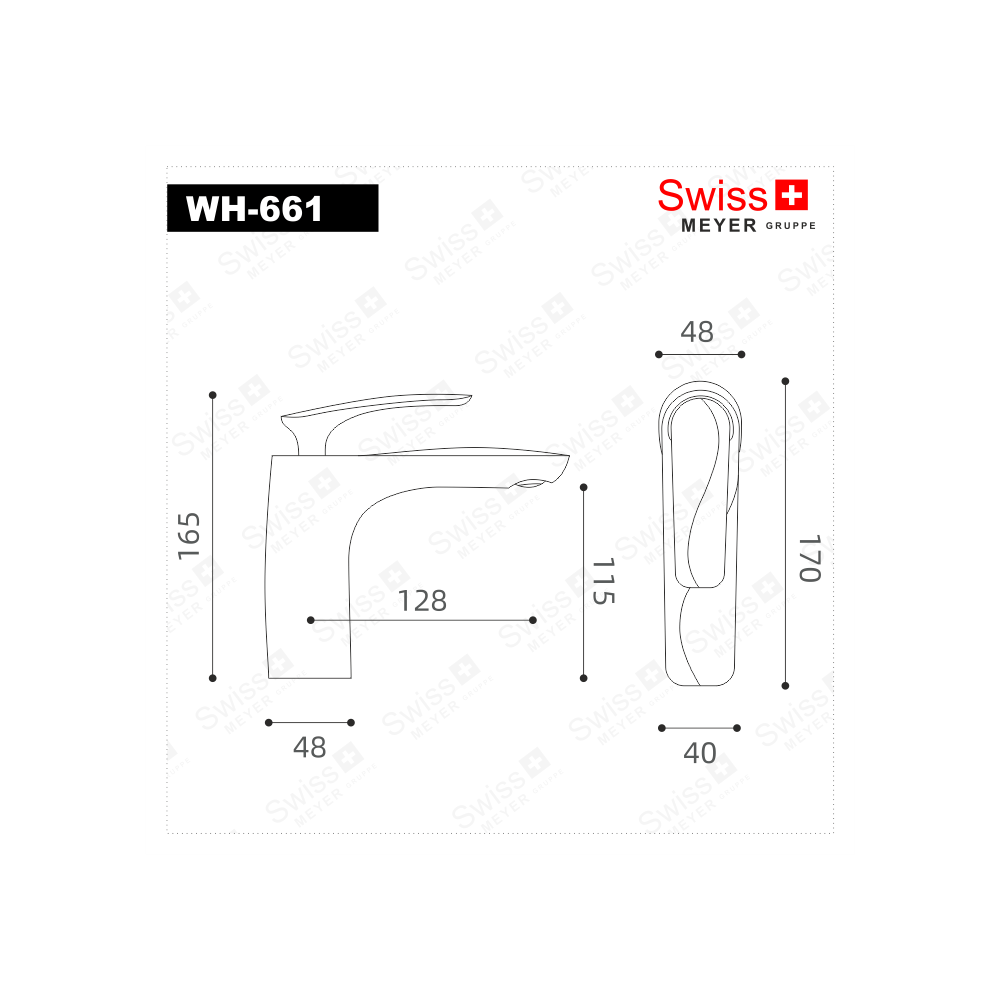 Bateria umywalkowa niska WH-611 BIAŁA