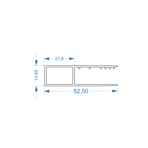 Profil poszerzający do drzwi lub ścianki prysznicowej 8 mm MSV200, MS1000, MS1500