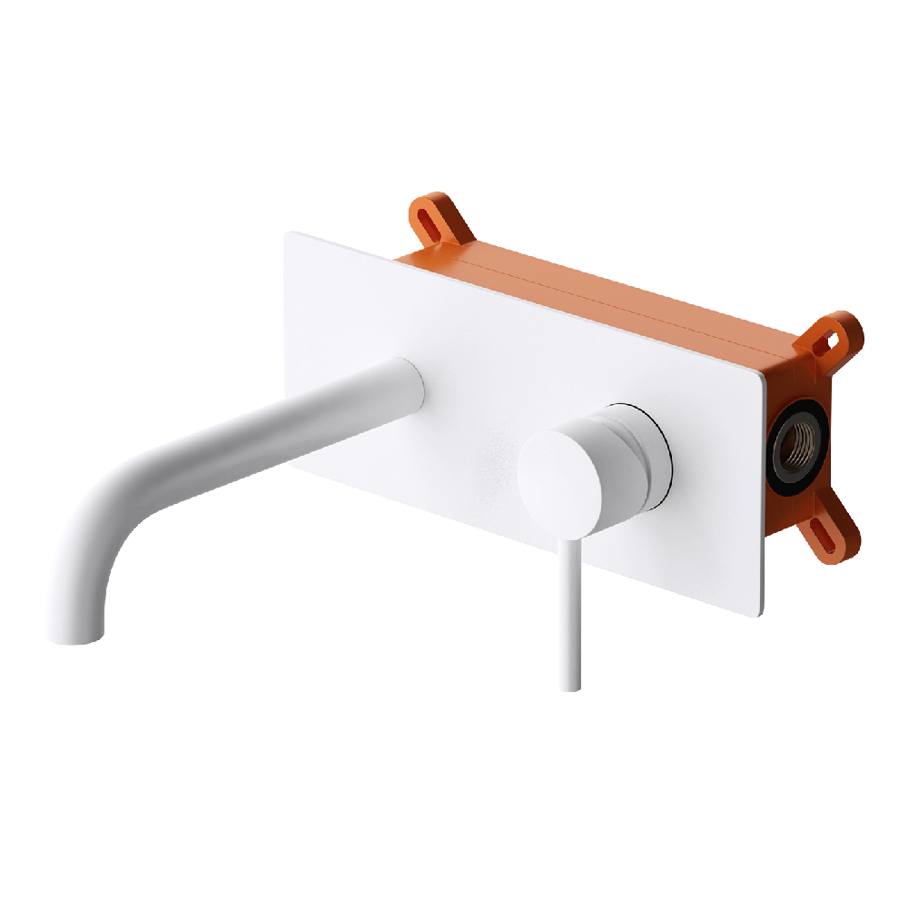 Bateria umywalkowa ścienna podtynkowa WH-414 BIAŁA