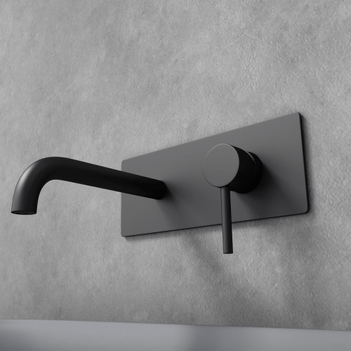 Bateria umywalkowa ścienna podtynkowa WH-414 CZARNA