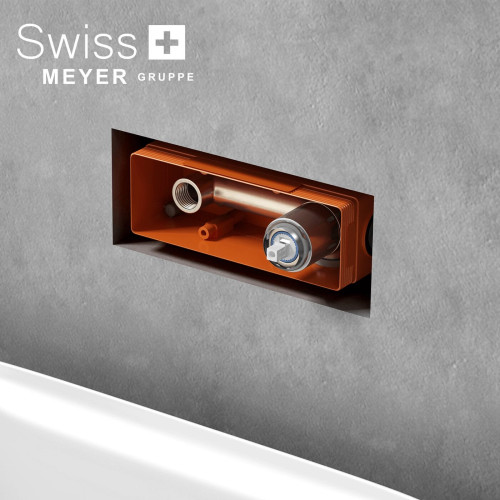 Bateria umywalkowa ścienna podtynkowa WH-414 CZARNA