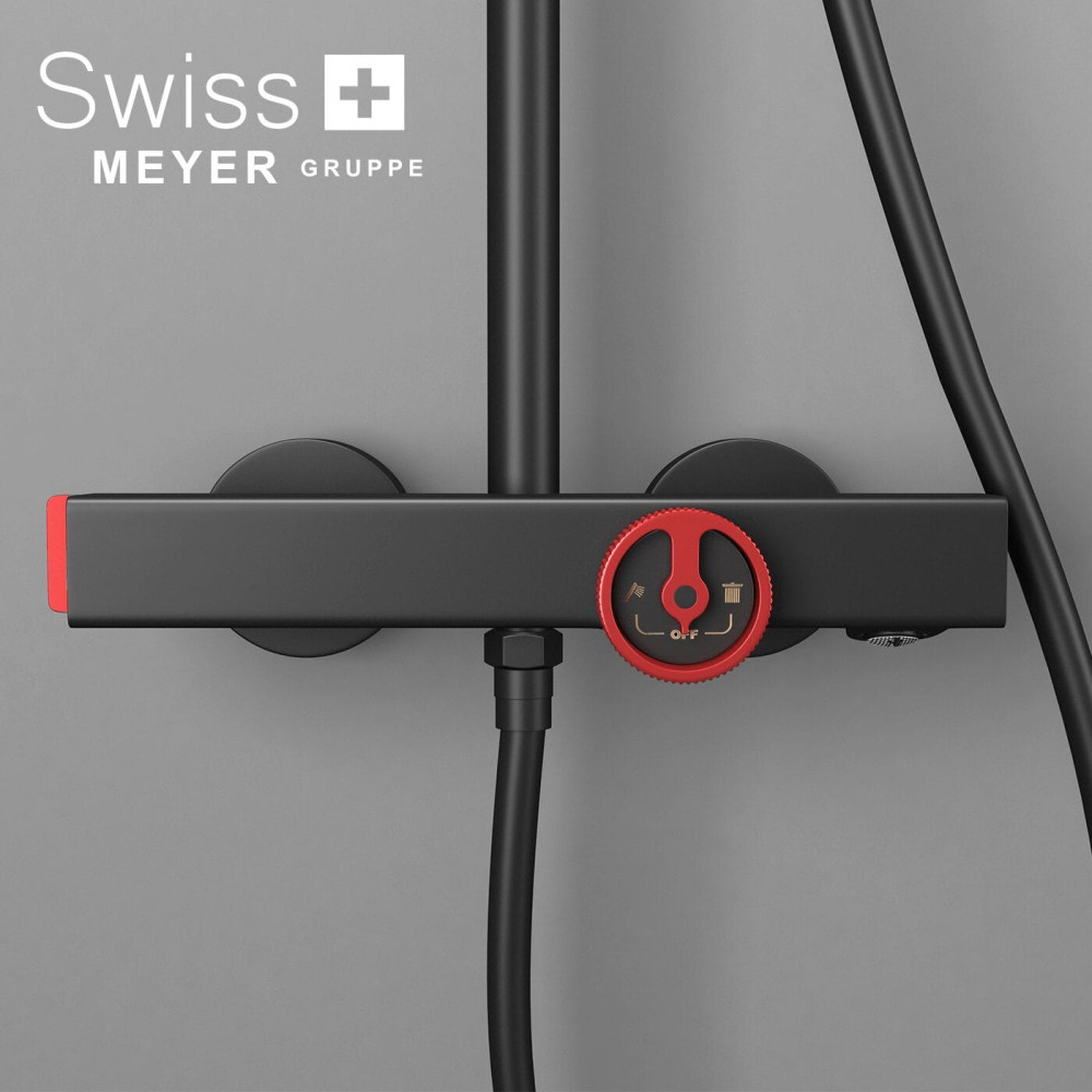 Zestaw prysznicowy natynkowy z deszczownicą DK-2299 CZARNY