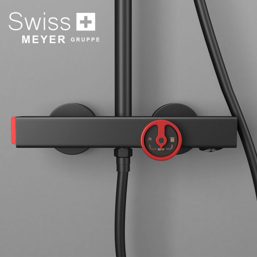 Zestaw prysznicowy natynkowy z deszczownicą DK-2299 CZARNY