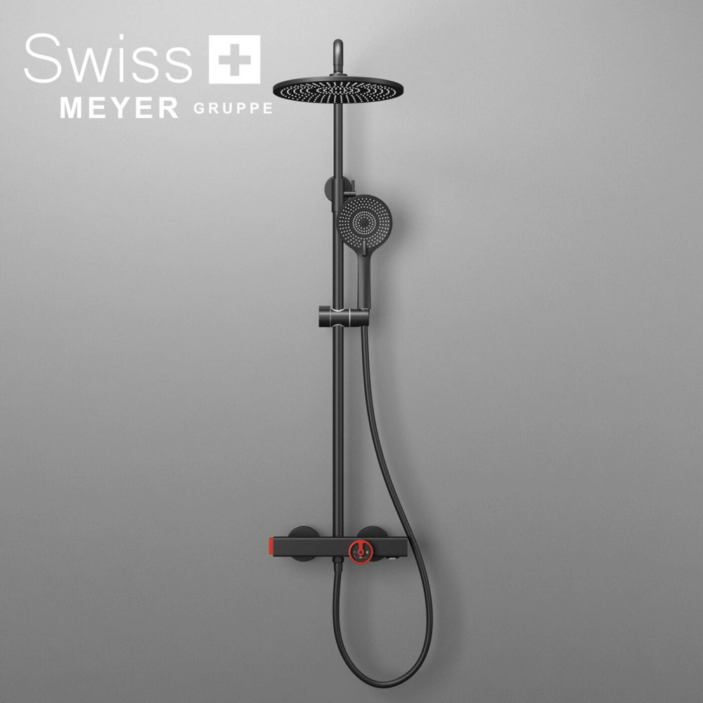 Zestaw prysznicowy natynkowy z deszczownicą DK-2299 CZARNY