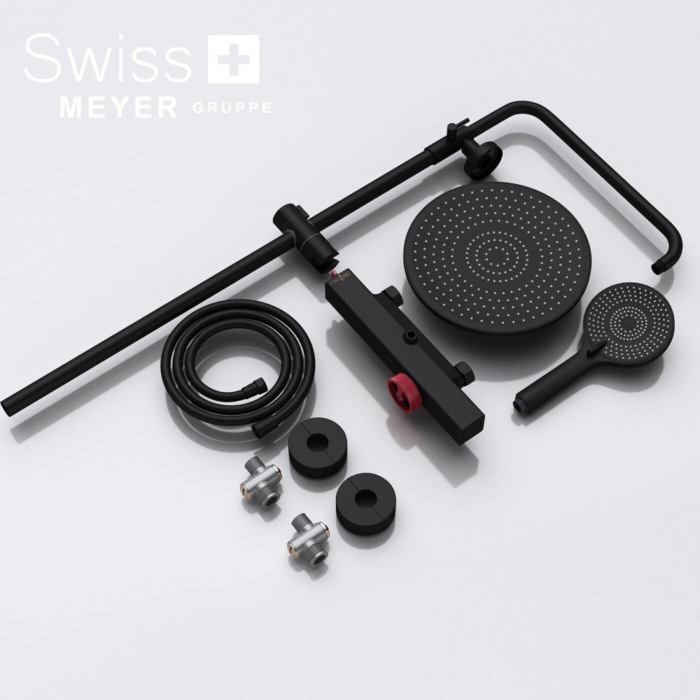 Zestaw prysznicowy natynkowy z deszczownicą DK-2299 CZARNY