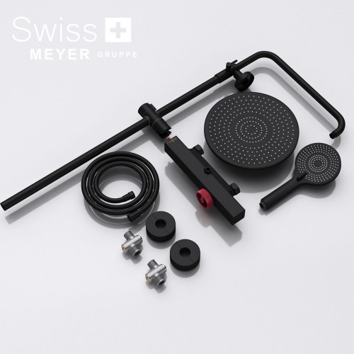 Zestaw prysznicowy natynkowy z deszczownicą DK-2299 CZARNY