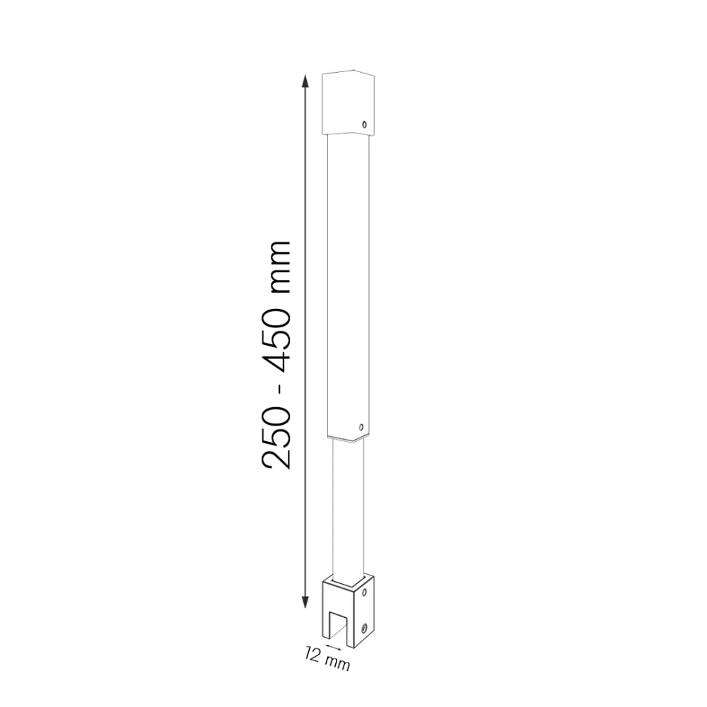 Wspornik sufitowy ścianki prysznicowej stabilizator - ZŁOTY - 25 - 45 cm