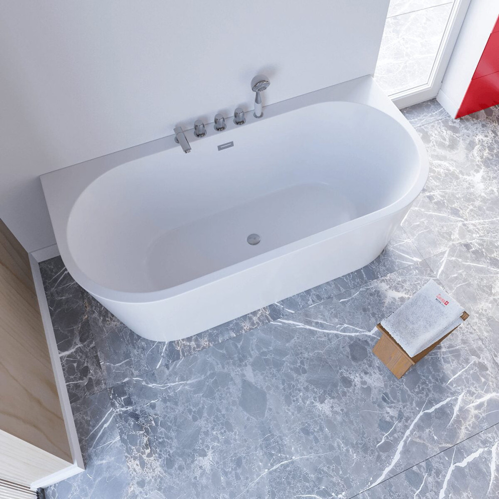 Wanna przyścienna z bateriami 170 cm SPA210 - SWISS MEYER exclusive