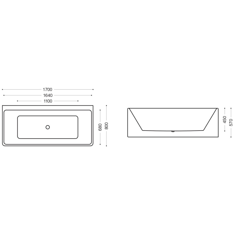 Wanna przyścienna z bateriami 170 cm SPA210 - SWISS MEYER exclusive