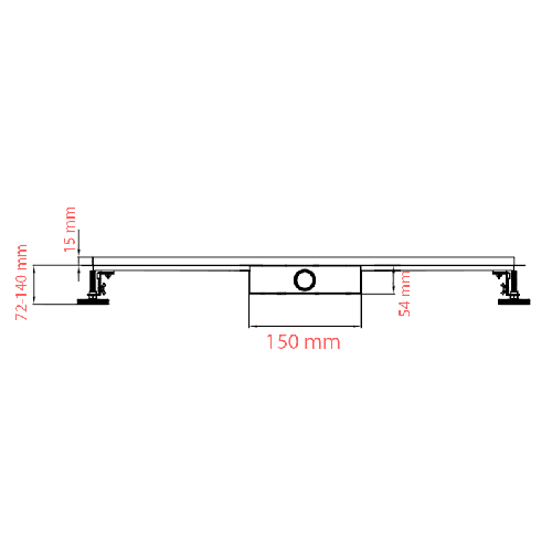 Odpływ liniowy 80 cm - 2w1 SS  - pod płytkę - SWISS MEYER