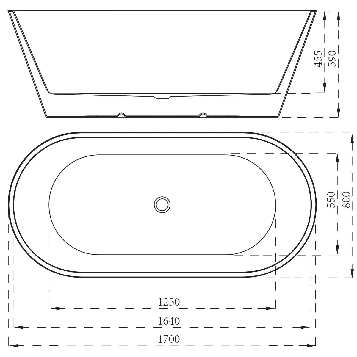Wymiary wanny wolnostojącej SPA 100 170 cm