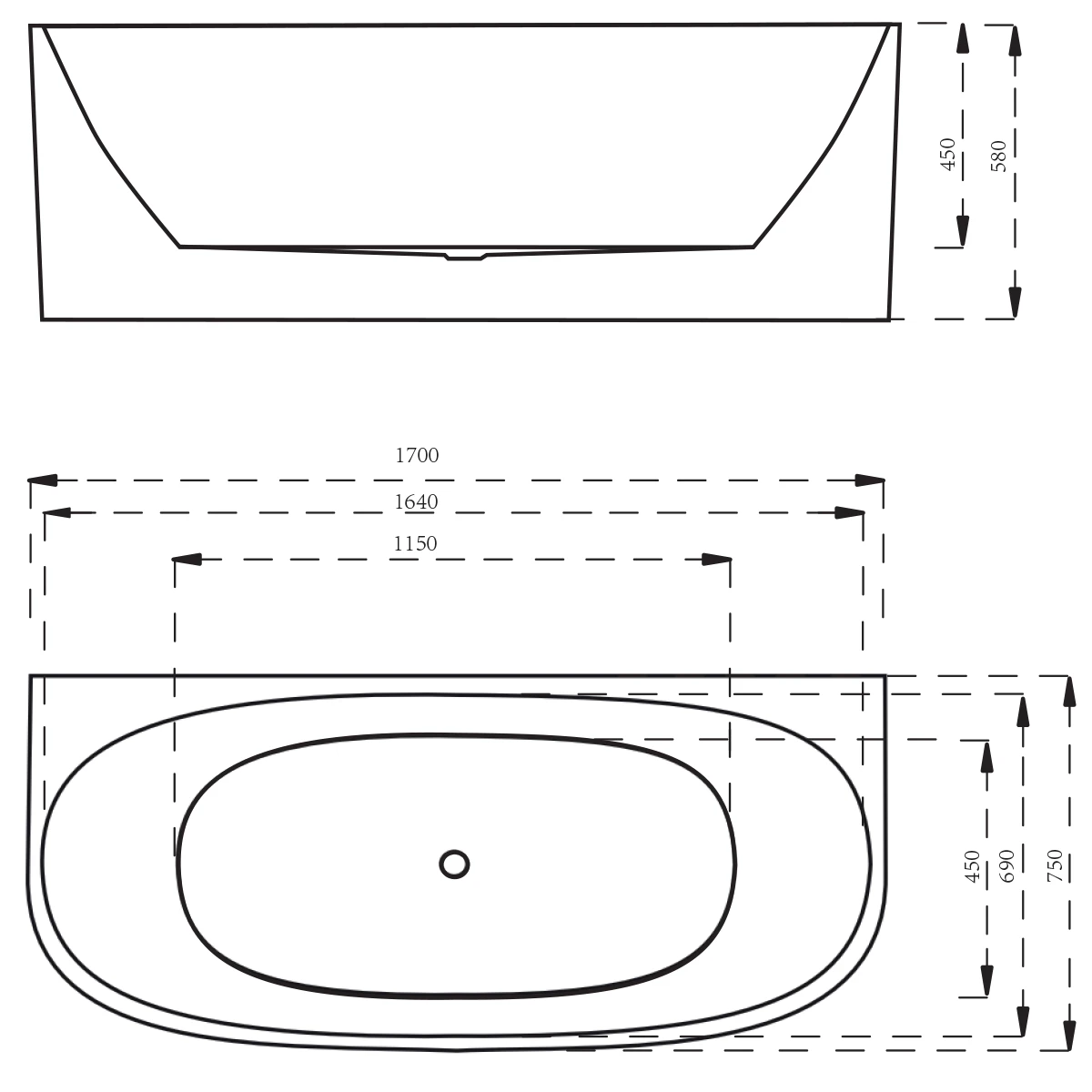 Wymiary wanny SPA 230 170 cm
