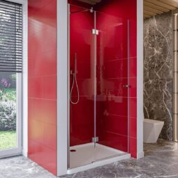 Drzwi prysznicowe uchylne dzielone szkło hartowane 8mm