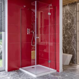 Kabina narożna prysznicowa z drzwiami uchylnymi