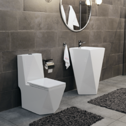 WC Kompakt DIAMENT + Umywalka wolnostojąca SWISS MEYER - Pionowy (dolny)