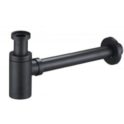 Syfon umywalkowy okrągły mosiężny CZARNY MAT