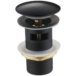 Korek klik klak mosiężny CZARNY MAT - Z przelewem