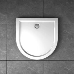 BRODZIK AKRYLOWY PRZYŚCIENNY ZAOKRĄGLONY NISKI SLIM MSB500 - SWISS MEYER