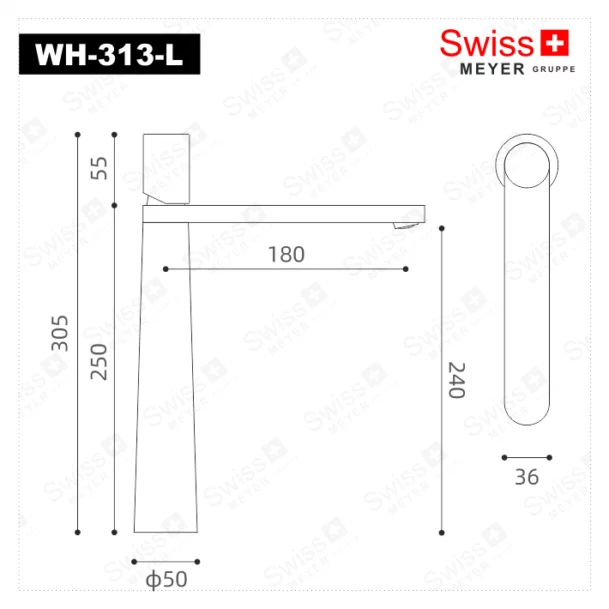 Bateria umywalkowa wysoka WH-313-L BIAŁA - obrazek 8
