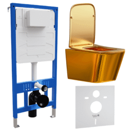 Zestaw stelaż podtynkowy i złota misa wisząca