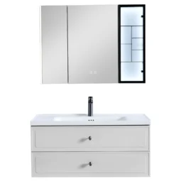 Zestaw Szafka - 100cm, umywalka, lustro z szafką - SU-820 - SWISS MEYER