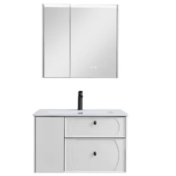 Zestaw Szafka - 80cm, umywalka, lustro z szafką - SU-824 - SWISS MEYER