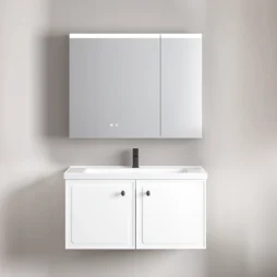Zestaw Szafka - 80cm, umywalka, lustro z szafką - SU-819 - SWISS MEYER