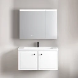 Zestaw Szafka - 80cm, umywalka, lustro z szafką - SU-819 - SWISS MEYER