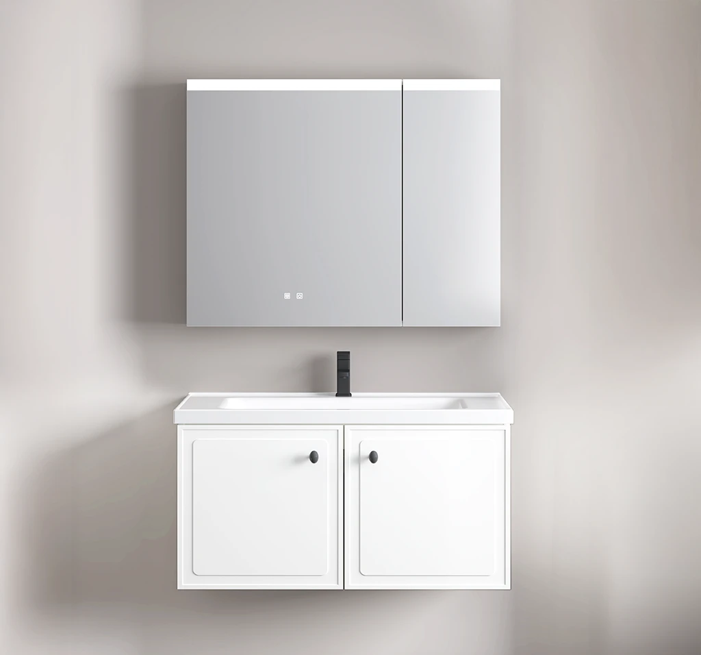 Zestaw Szafka - 80cm, umywalka, lustro z szafką - SU-819 - SWISS MEYER