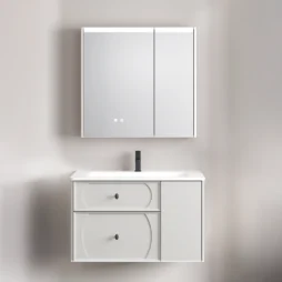 Zestaw Szafka - 80cm, umywalka, lustro z szafką - SU-824 - SWISS MEYER