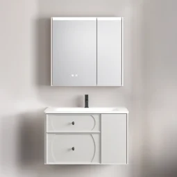 Zestaw Szafka - 80cm, umywalka, lustro z szafką - SU-824 - SWISS MEYER