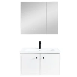 Zestaw Szafka - 80cm, umywalka, lustro z szafką - SU-819 - SWISS MEYER