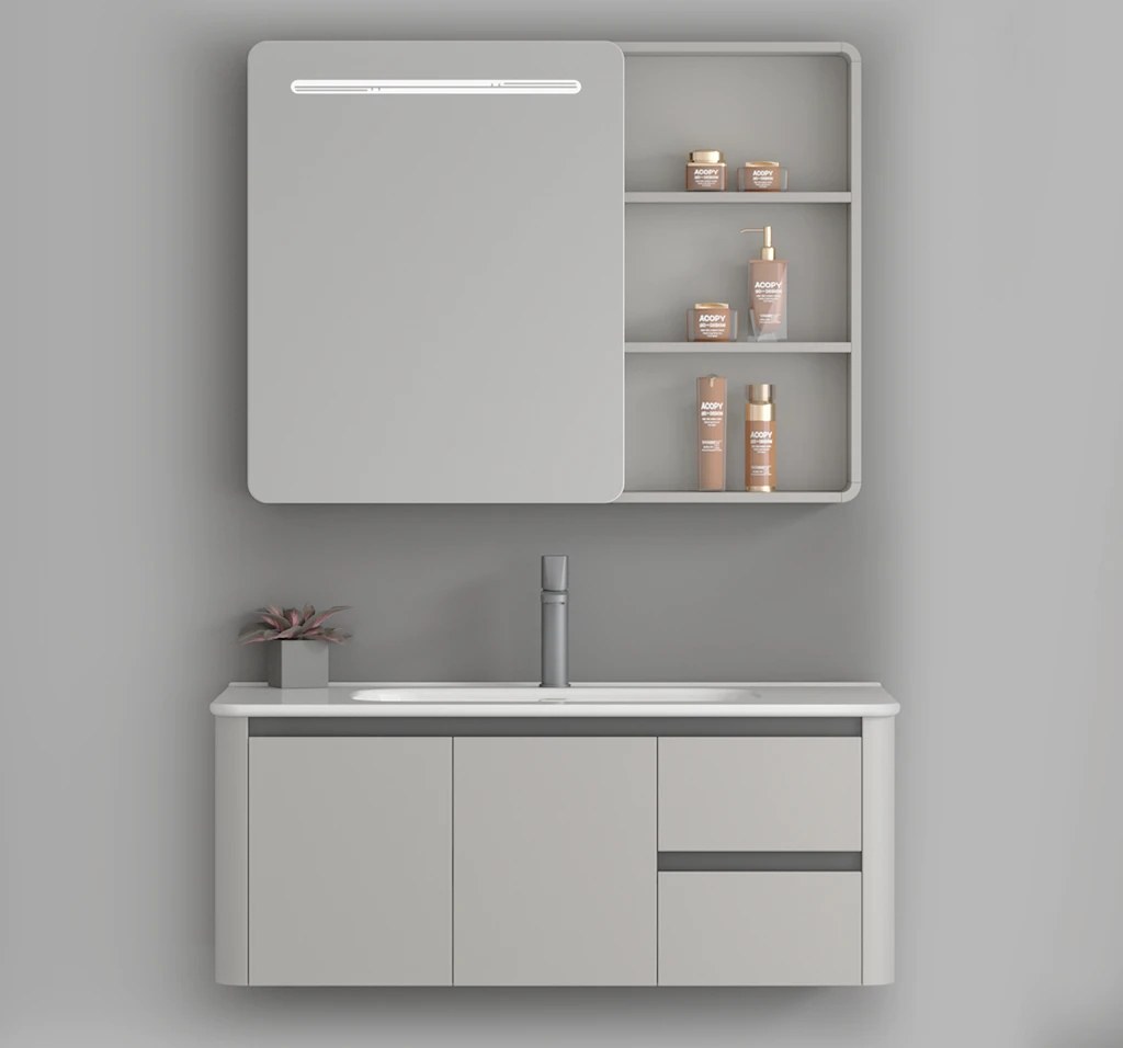 Zestaw Szafka - 100cm, umywalka, lustro z szafką - SU-8502 - SWISS MEYER