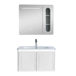 Zestaw Szafka - 80cm, umywalka, lustro z szafką - SU-812 - SWISS MEYER