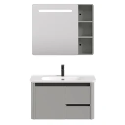 Zestaw Szafka - 80cm, umywalka, lustro z szafką - SU-8502 - SWISS MEYER