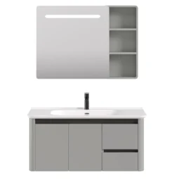 Zestaw Szafka - 100cm, umywalka, lustro z szafką - SU-8502 - SWISS MEYER