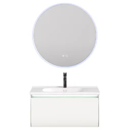 Zestaw Szafka - 80cm, umywalka, lustro z szafką - SU-809 - SWISS MEYER