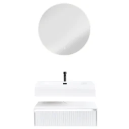 Zestaw Szafka - 80cm, umywalka, lustro z szafką - SU-837 - SWISS MEYER